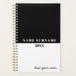 Minimalist Black & White Personalized Planner<br><div class="desc">The black & white design with modern text fonts and minimalist style of this planer can be great for any business occupation or personal use. Select the "Customize It" button to change the text size,  text colour,  as you like.</div>
