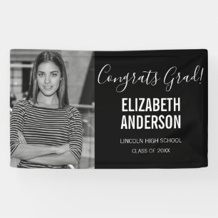 Minimalist Black & White Photo Graduation Photo  Banner