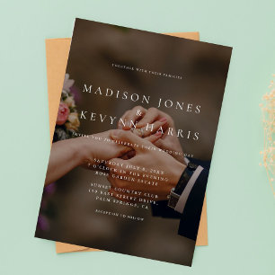Minimalist Black & White Photo Wedding Invitation