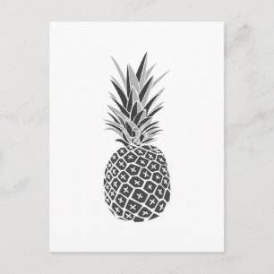 Minimalist Black & White Pineapple Postcard