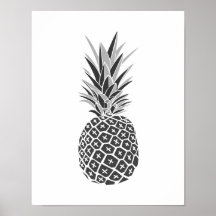 Minimalist Black & White Pineapple