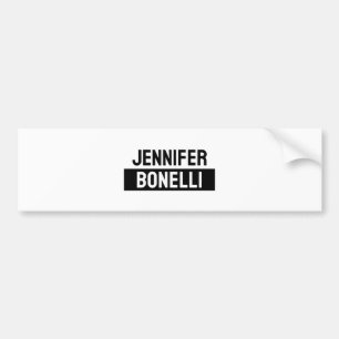 Minimalist Black & White Plain Elegant Modern Name Bumper Sticker