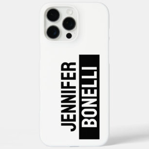 Minimalist Black & White Plain Elegant Modern Name iPhone 16 Pro Max Case