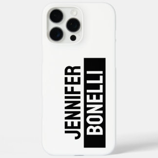 Minimalist Black & White Plain Elegant Modern Name iPhone 16 Pro Max Case