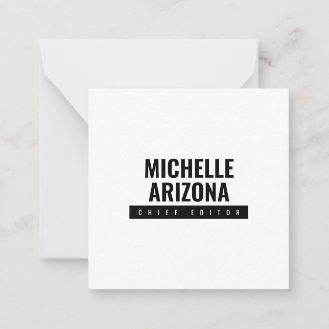 Minimalist Black & White Professional Modern Card (Front)