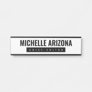 Minimalist Black & White Professional Modern Door Sign