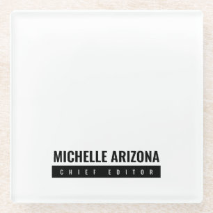 Minimalist Black & White Professional Modern Glass Coaster