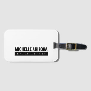 Minimalist Black & White Professional Modern Luggage Tag