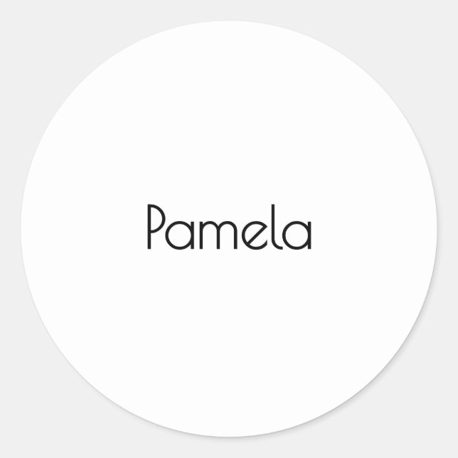 Minimalist Black & White Professional Modern Name Classic Round Sticker (Front)