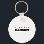 Minimalist Black & White Professional Modern Name Keychain<br><div class="desc">Represent yourself with this modern,  elegant design. This template can be customized to meet all professional occupations.</div>