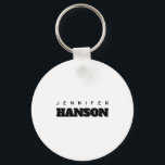 Minimalist Black & White Professional Modern Name Keychain<br><div class="desc">Represent yourself with this modern, elegant design. This template can be customized to meet all professional occupations.</div>