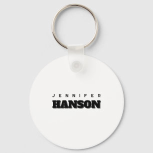 Minimalist Black & White Professional Modern Name Keychain