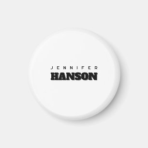 Minimalist Black & White Professional Modern Name Magnet