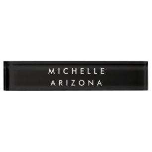 Minimalist Black White Professional Modern Name Nameplate