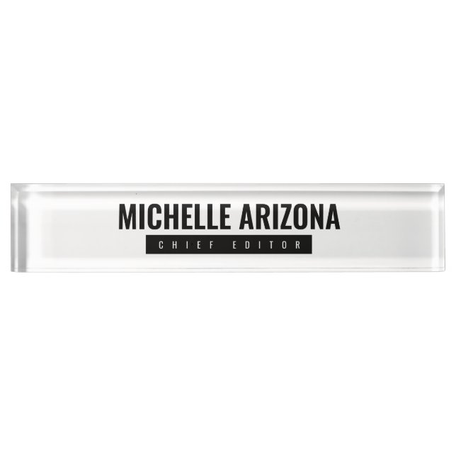 Minimalist Black & White Professional Modern Nameplate (Front)