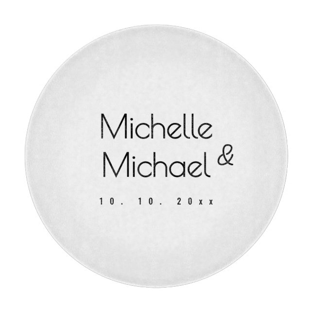 Minimalist Black & White Professional Modern Names Cutting Board (Front)