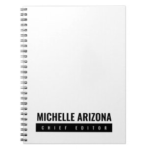 Minimalist Black & White Professional Modern Notebook