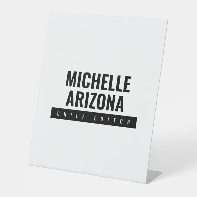 Minimalist Black & White Professional Modern Pedestal Sign (Front)
