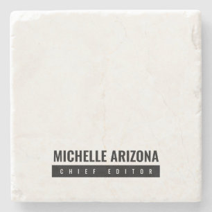 Minimalist Black & White Professional Modern Stone Coaster