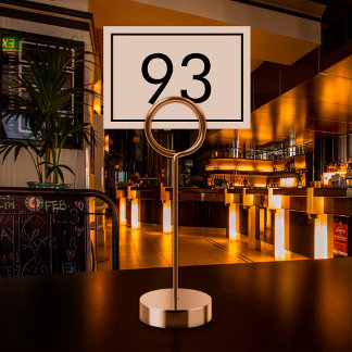 Minimalist Black White Rectangle Restaurant Table Number