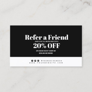 Minimalist Black & White Referral Card