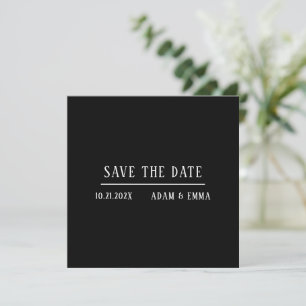 Minimalist Black & White Save The Date QR Code  Announcement