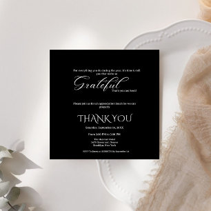 Minimalist black & white script appreciation  invitation
