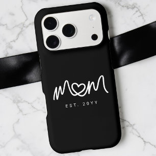 Minimalist Black & White Script Mom Established