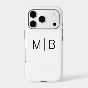 Minimalist Black White Script Monogram Initials