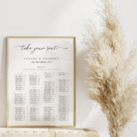 Minimalist Black & White Seating Chart Poster