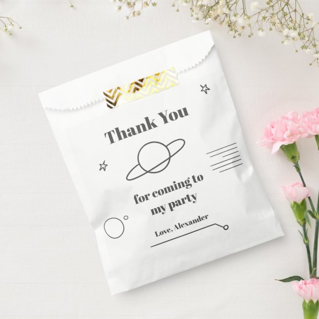 Minimalist Black White Space Theme Birthday Favour Bag (Sealed)