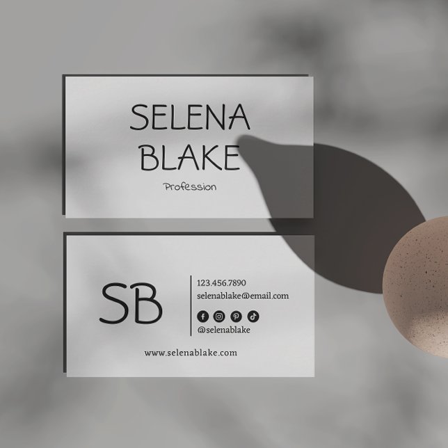 Minimalist black & white | Trendy Retro Chic  Business Card (Creator Uploaded)