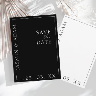 Minimalist Black White Typography Wedding Save The Date
