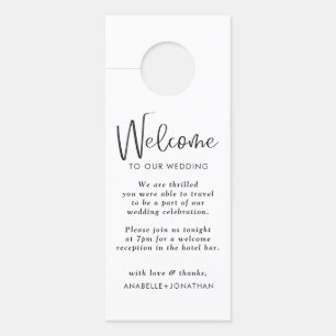 Minimalist Black White Wedding Do Not Disturb  Door Hanger