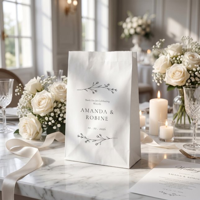 Minimalist Black & White Wedding Favour Bag (Creator Uploaded)