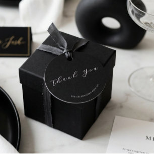 Minimalist Black & White Wedding  Favour Tags
