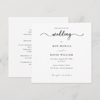 Minimalist Black & White Wedding Invitation