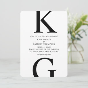 Minimalist Black White Wedding Invitation