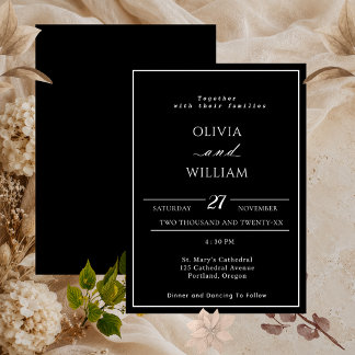 Minimalist Black & White Wedding Invitation