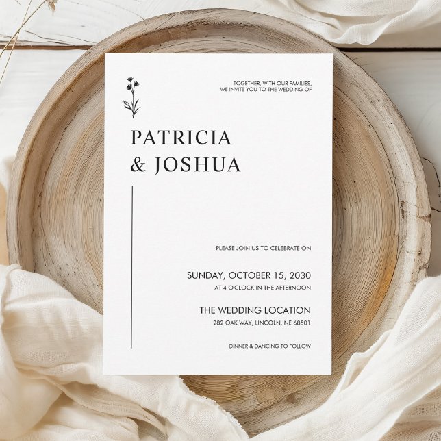 Minimalist Black & White Wedding Invitation (Creator Uploaded)