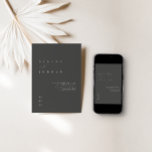 Minimalist Black & White Wedding Invitation<br><div class="desc">Please note the card colour is dark grey, not black. This simple and elegant invitation is perfect for a modern wedding. Design features an handwritten font and modern minimalist design. Designed to coordinate with for the «SERENA» Wedding Invitation Collection. To change your names, wedding location and date, and other details,...</div>