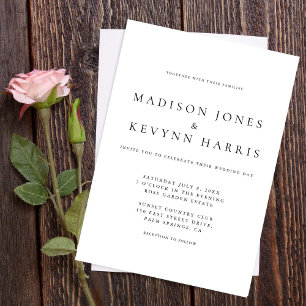 Minimalist Black & White Wedding Invitation