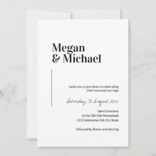 Minimalist Black & White Wedding Invite