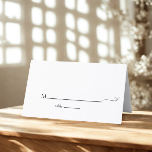 Minimalist Black & White Wedding Place Card