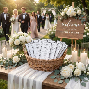 Minimalist Black & White Wedding Program