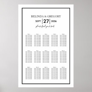 Minimalist Black White Wedding Seating Chart