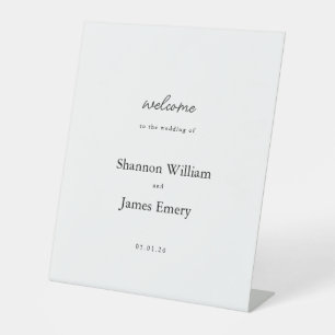 Minimalist Black White Wedding Tabletop Sign