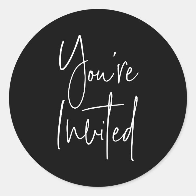 Minimalist Black You're Invited Envelope Seal (Front)
