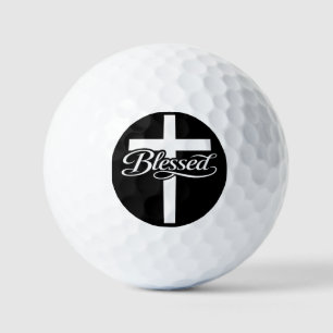 Minimalist Blessed Cross Christian Faith Design Golf Balls