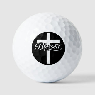Minimalist Blessed Cross Christian Faith Design Golf Balls